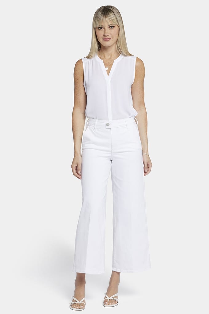 Mona Wijde Pantalon Enkel Jeans Met Hoge Taille