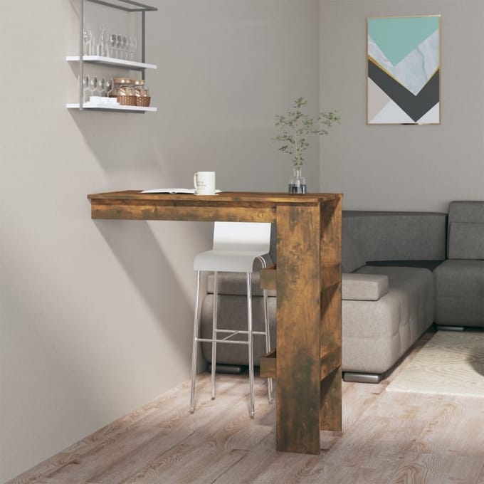 vidaXL - Bartafel - wandgemonteerd - 102x45x103,5 - cm - bewerkt - hout - eikenkleur
