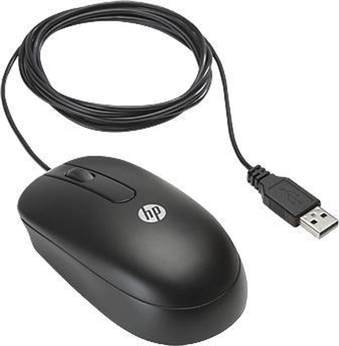 HP QY777AT USB Optical Scroll Mouse USB Optisch 800DPI Ambidextrous Zwart muis