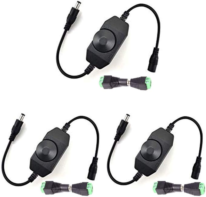 Dailygoody - Pwm Dimmer voor Led Strips Dc 12V 6A - 3 Stuks