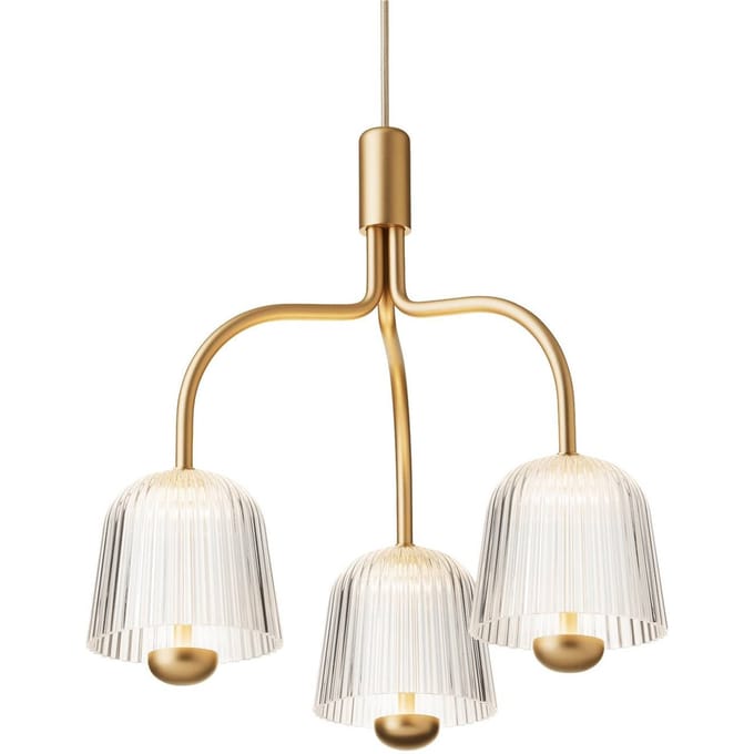 Nuura Aps Nuura LED hanglamp Asteea 3, Ø 40 cm, messingkleurig/helder