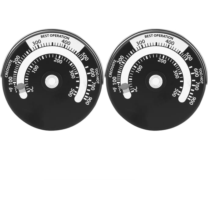 2 stuks Magnetische Thermometer Openhaard Oven Temperatuurmeter Keuken Temperatuurmeter gray