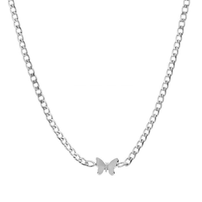 Bijoutheek Ketting vlinder schakel Zilver