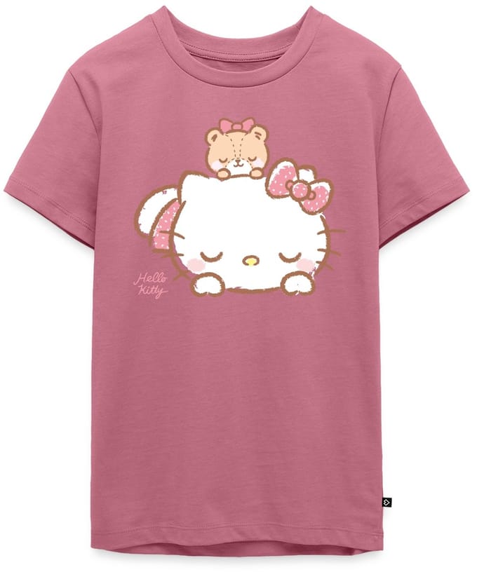 Hello Kitty Met Teddy Op Haar Rug Premium T-Shirt Tiener