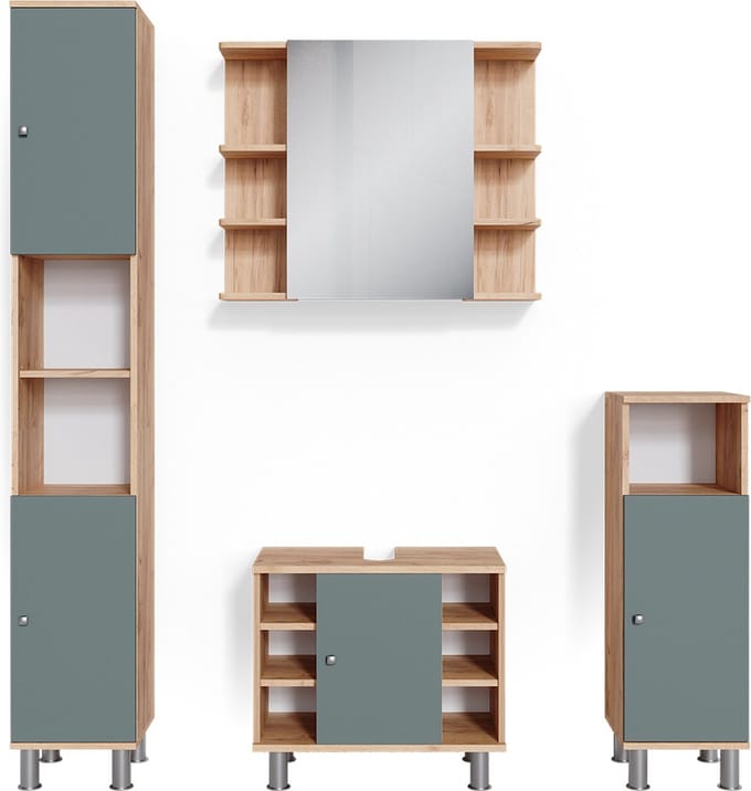 Vicco Badkamermeubel set Fynn, Groen, 4-delig