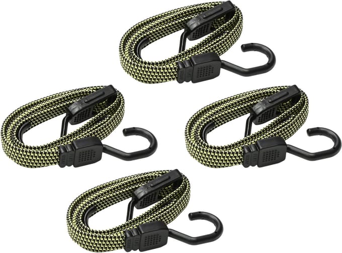 Hofftech Verstelbaar bagage elastiek met haak - 4x - 25 tot 115 cm - span-elastiek voor transport