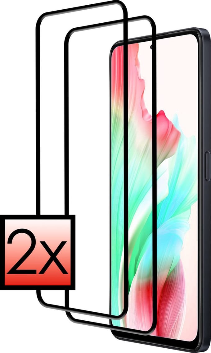 Screenprotector - 2 Stuks - Geschikt voor OPPO A58 - Full Cover - Beschermglas - Gehard Glas - Tempered Glass - Screen Protector