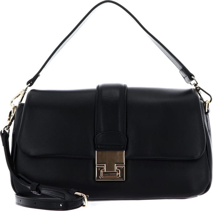 SEIDENFELT MANUFAKTUR Schoudertas Dalarna Shoulderbag Black / Gold Zwart