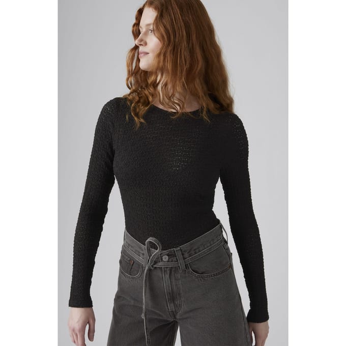 Levi's Anika Crewneck Top Black Größe: S | Longsleeves Outlet | Damen | Schwarz