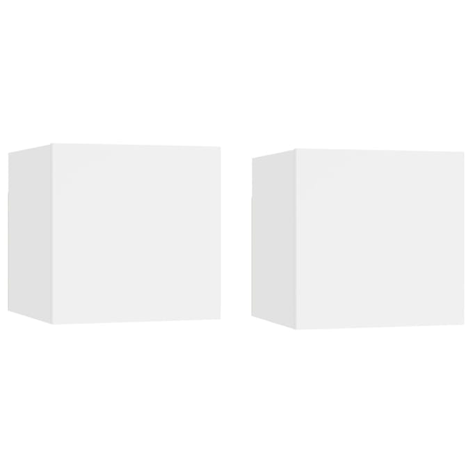 vidaXL - Nachtkastjes - 2 - st - 30,5x30x30 - cm - bewerkt - hout - wit