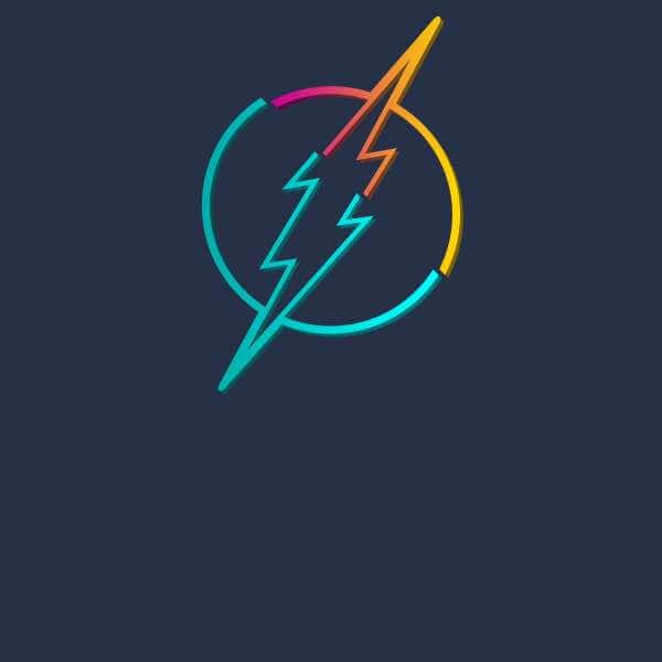 Justice League Neon Flash Men's T-Shirt - Navy - M