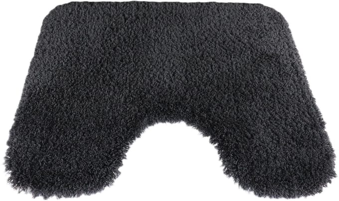 PRIMA - Dolce - WC mat - 50x60cm - zwart - antraciet - antislip - met uitsparing 21cm