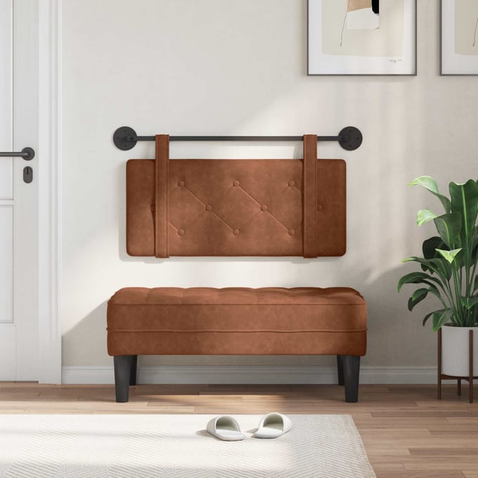 vidaXL - Hangend - hoofdbord - Bruin - Antiek - PU