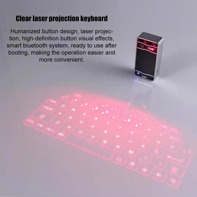 Draadloze Projectie Bluetooth Virtueel Toetsenbord voor Smartphone en Tablets wit