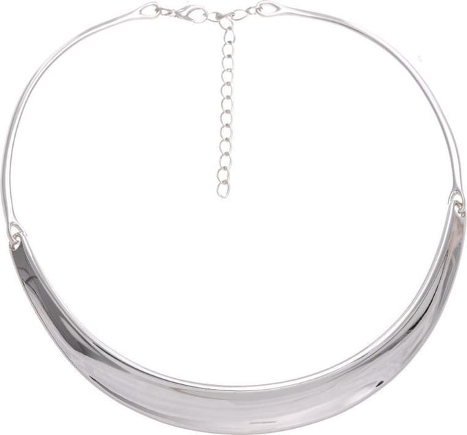 Behave - korte damesketting metaal - minimal chic - zilverkleur