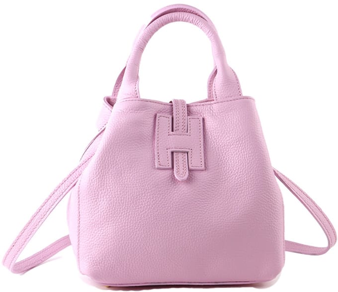 Echt lederen handtas Kyra - Made in Italy - Roze