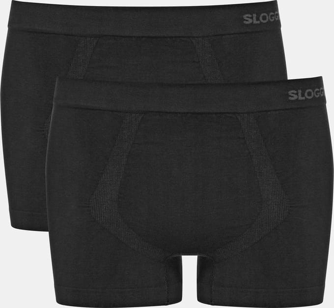 sloggi men GO Smooth Short 2P Heren Onderbroek - Zwart - Maat S
