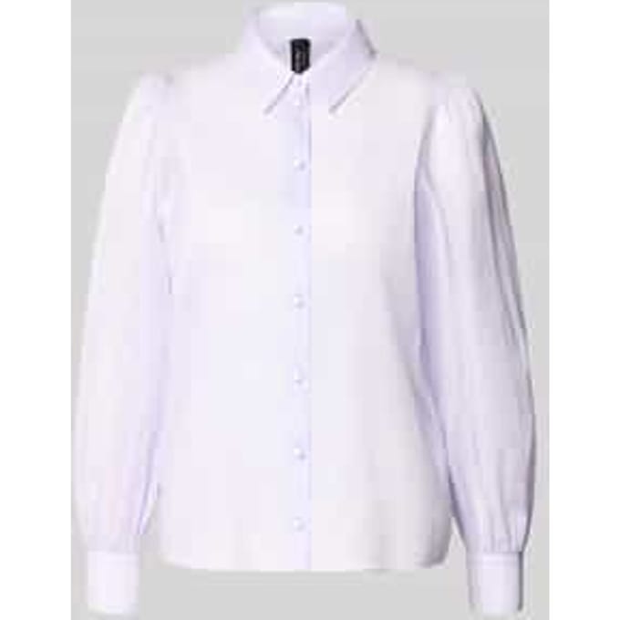 regular fit blouse van mix van zijde en wol