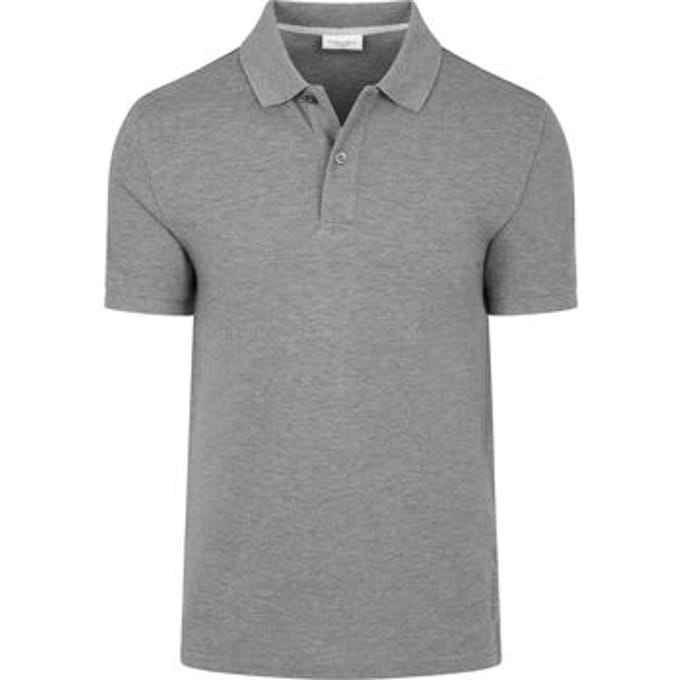 Profuomo Piqué Poloshirt Melange Grijs - Maat S - Heren