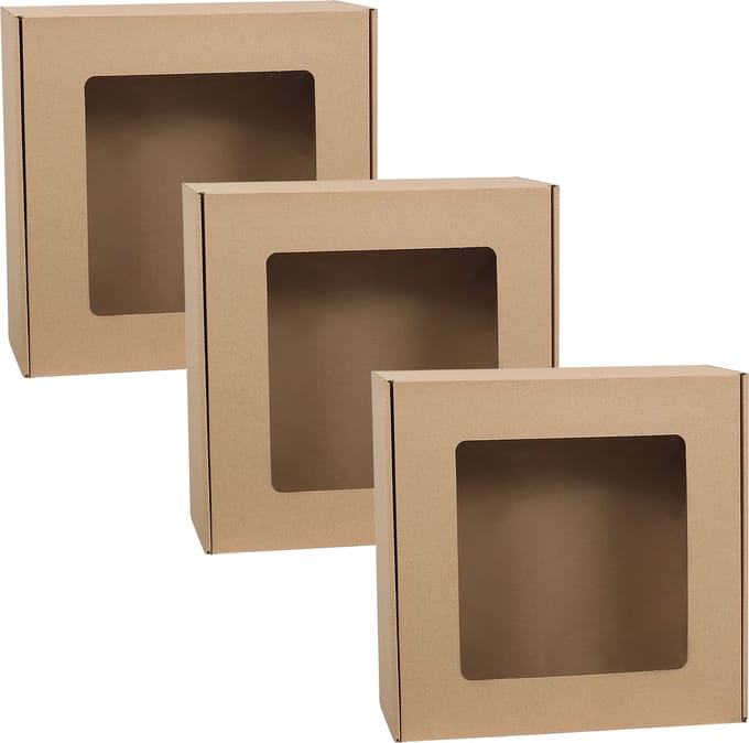 Vierkante geschenkdoos met venster, geschenkdoos, cadeau 30x30x10 cm