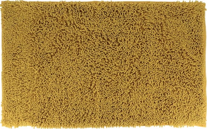 Tendance Badmat microfiber - hoogpolig - oker geel - 50x80 cm - absorberend - badkamer - antislip