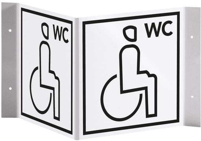 Mindervalide WC panorama bord - kunststof - 300 x 150 mm
