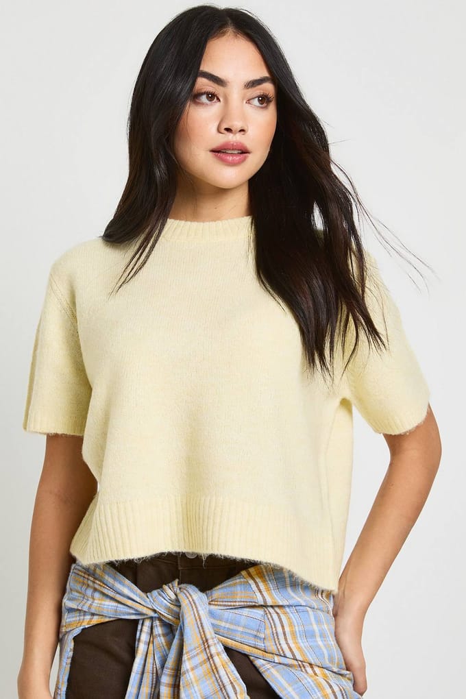 boohoo Dames Oversized Gebreide Top | Boter | Maat: Small