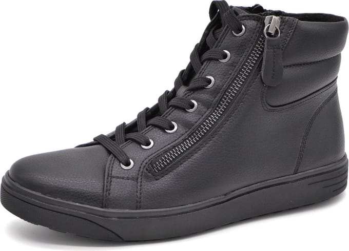 Jana Dames Veterboot - 25269-001 Zwart - Wijdte H - Maat 38