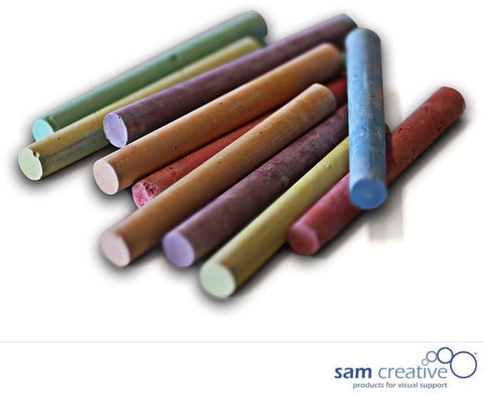 Sam Creative - Krijtbord - Schoolkrijt - doosje 12 stuks - gemengd
