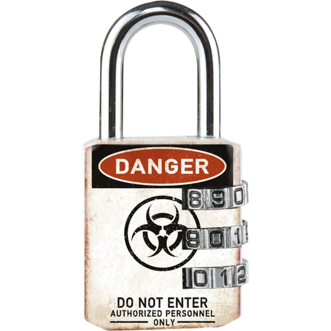 Hangslot Masterlock 3-cijfer combinatie 30mm danger motief