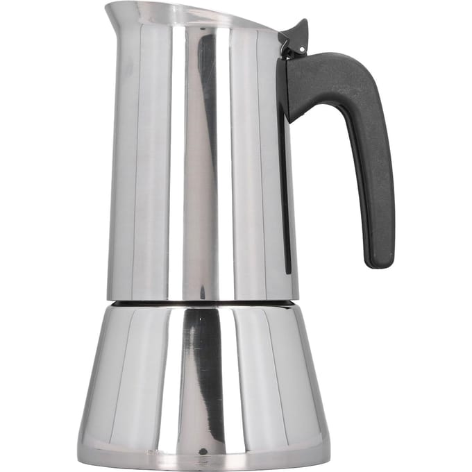 Koffiezetapparaat voor op het fornuis 430 Roestvrij staal Draagbare Koffiezetpot voor op het fornuis voor Inductiekookplaten 9 4 Cup white