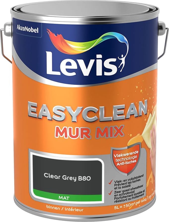 Levis - Easyclean Mur Mat Mix - Clear Grey B80 - Mengverf - 5 L