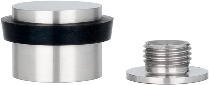 Deurstoppers Zelfklevend of met Schroef - Zwart Rubber en RVS - Inclusief Montage