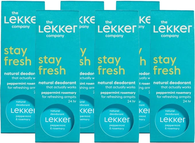 The Lekker Company Deodorant Pepermunt & Rozemarijn (6x 30g)