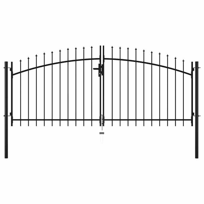 vidaXL - Dubbele - deur - hekpoort - Woerden - met - speerpunt - 299,5x149,5 - cm