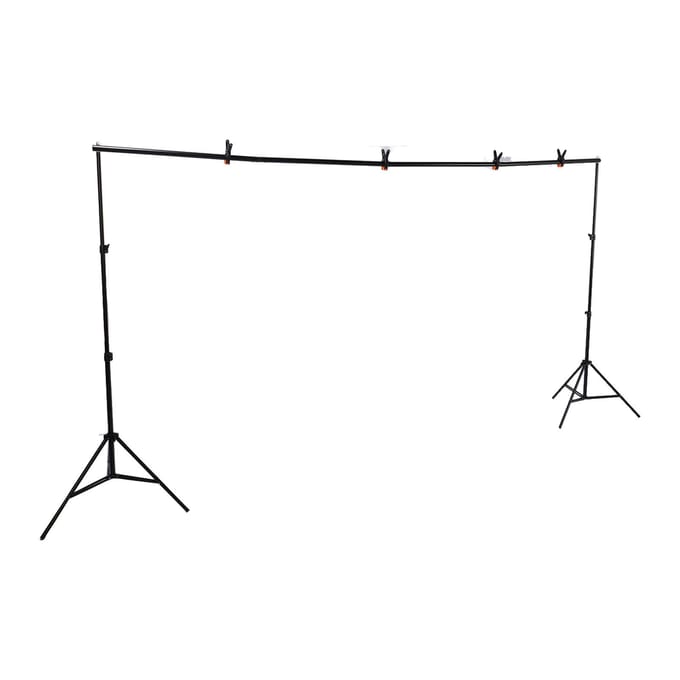Verstelbare Fotobackdrop Stand Fotografie Achtergrond Ondersteuningssysteem Kit met Draagtas Clips black