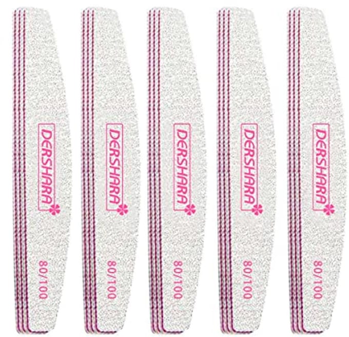 Dubbelzijdige Nagelvijlen Set - 15 Stuks 80/100 Korrel voor Manicure