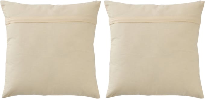 J-Line kussen Ola Amor - katoen - wit/donkerblauw - set van 2