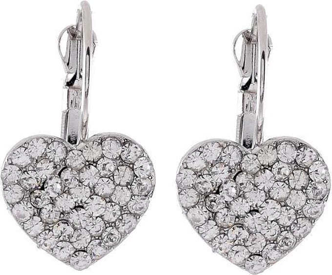 Behave - Oorhangers dames - zilverkleur - hartvorm - romantisch - 2,5 cm