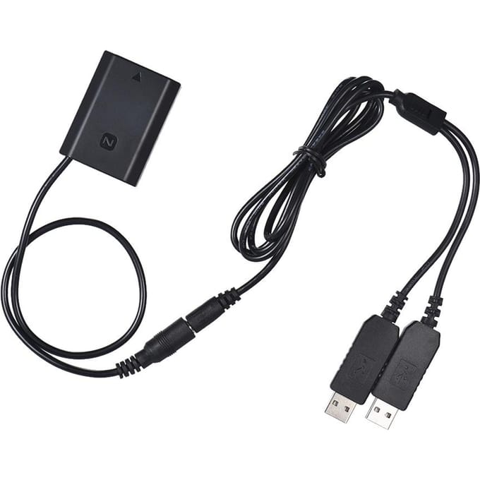 NP-FZ100 DC-koppeling Dubbele USB-adapter Dummy-batterij voor Sony A7III A9 A7RIII A7SIII black