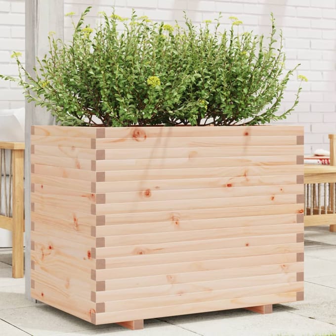 vidaXL - Plantenbak - 90x60x72,5 - cm - massief - grenenhout