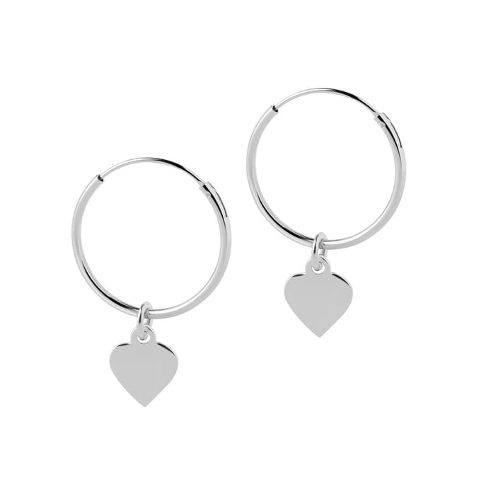 Zilver Hoop met Hart 18 MM