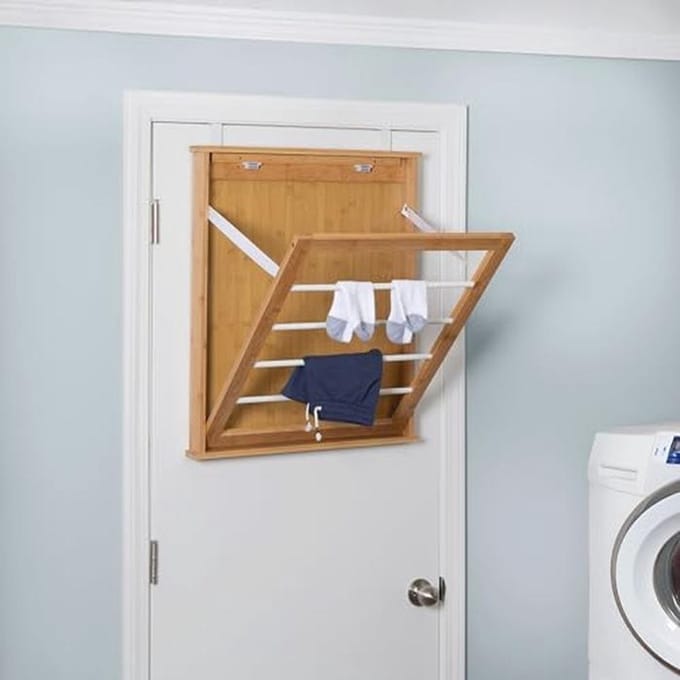 Opvouwbaar Bamboe Droogrek voor Kleding en Handdoeken