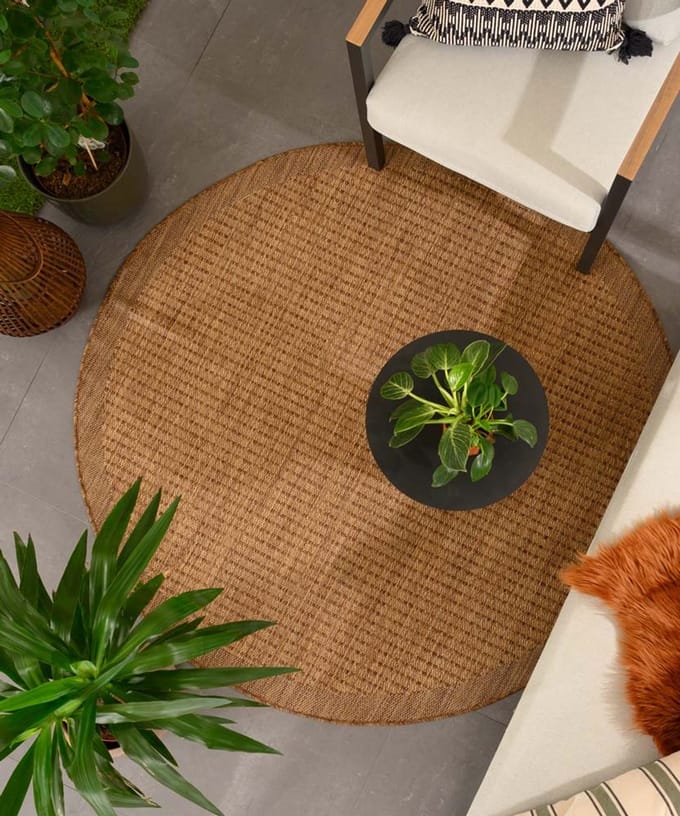 Buitenkleed rond - Coastal bruin 120