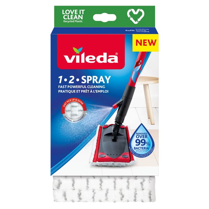 Vileda 1.2.Spray Vervanging - Microvezelpad voor 12 Spray systeem - 1 Stuk