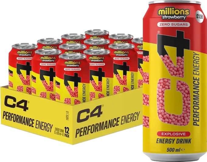 C4 Energy Drink - 12x 500 ml - Millions Strawberry