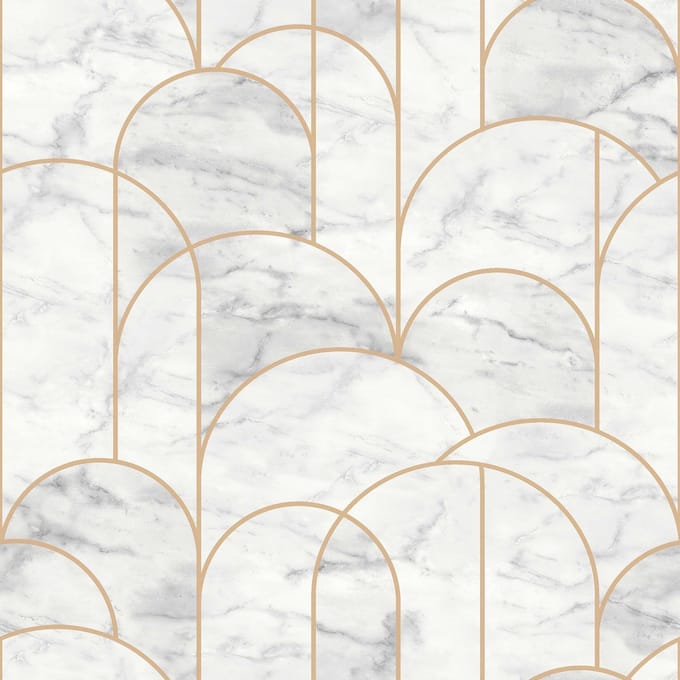 Boråstapeter Vliesbehang 4750 - Graphic - Art Deco Wit - 53cm x 10.05m