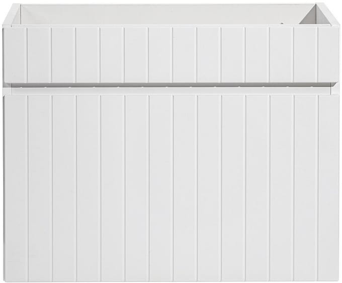 Vente-unique Wit hangmeubel onder wastafel met strepen - 60 cm - SATARA