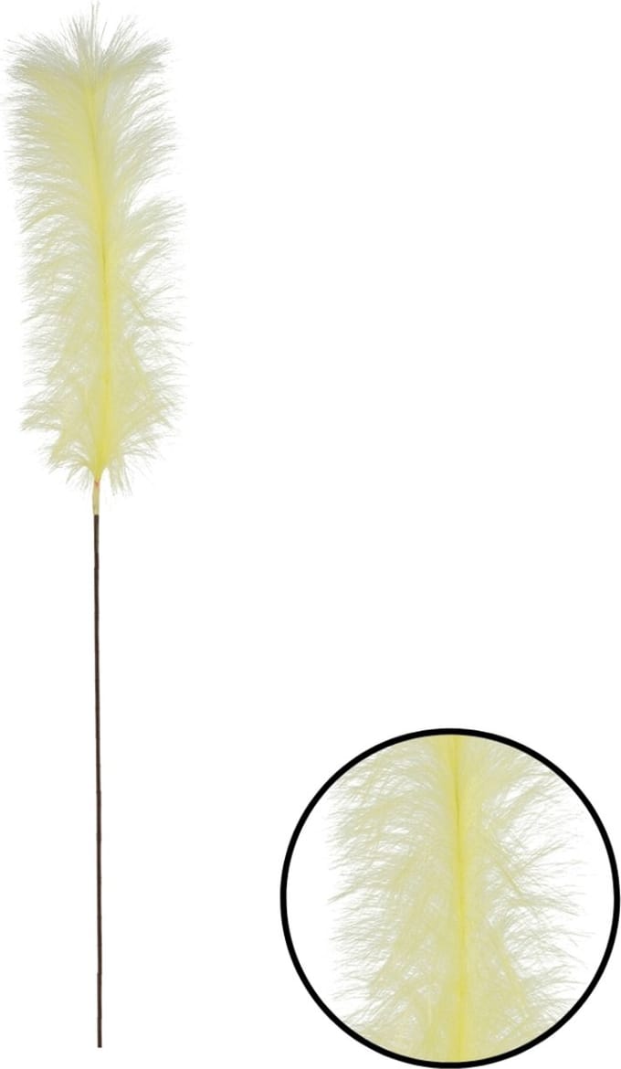 Deco4yourhome® - Pluim - Tak- 4 x 15 x 112 Cm - Geel - Veer - 4 stuks