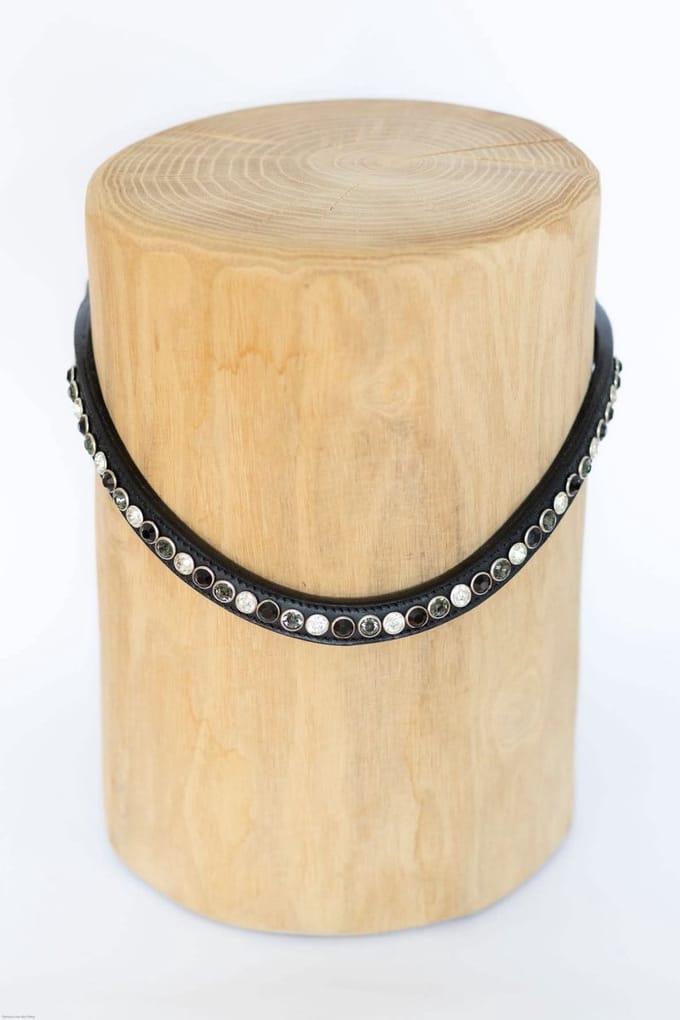 HB Frontriem Rivet Black-Grey - Cob | Frontriemen paard